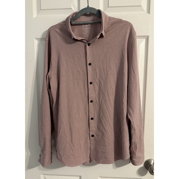 01 Algo Performance Long Sleeve Button Shirt Men's M UV 40 Wistful Mauve - Picture 3 of 8